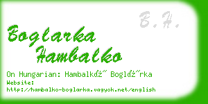 boglarka hambalko business card
